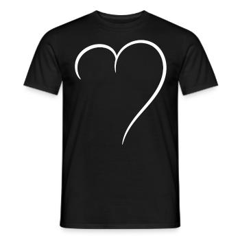 Half Heart White Love - Men's T-Shirt - black - Front - AI Model Male 178 light (178cm)