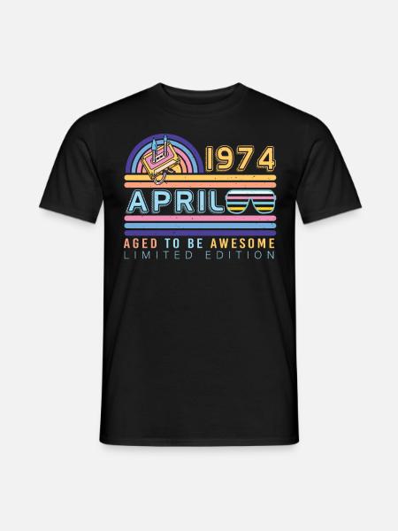 April 1974 Retro - Männer T-Shirt - Schwarz