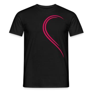demi-cœur amour rouge - T-shirt homme - noir - Devant - AI Model Male 178 light (178cm)