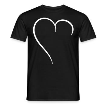 Half Heart White Love - Men's T-Shirt - black - Front - AI Model Male 178 light (178cm)
