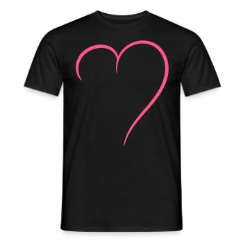 Half Heart Pink Love - Men's T-Shirt - black - Front - AI Model Male 178 light (178cm)
