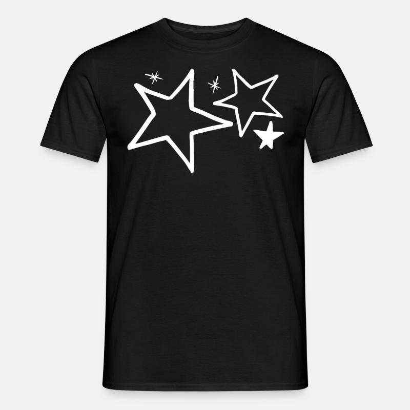 Sterne Weiss - Männer T-Shirt - Schwarz