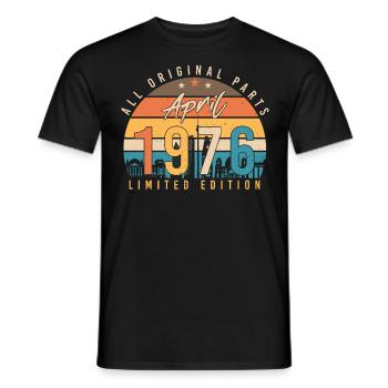 1976 April Limited - Men's T-Shirt - black - Front - AI Model Male 178 light (178cm)