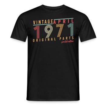Avril 1971 Original - T-shirt homme - noir - Devant - AI Model Male 178 light (178cm)