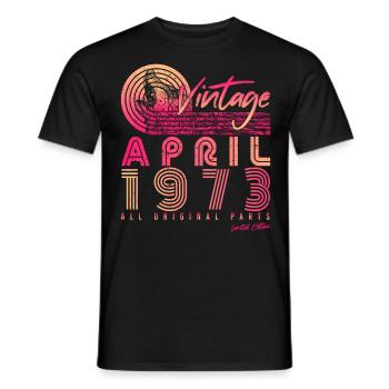 1973 April Limited - T-shirt homme - noir - Devant - AI Model Male 178 light (178cm)