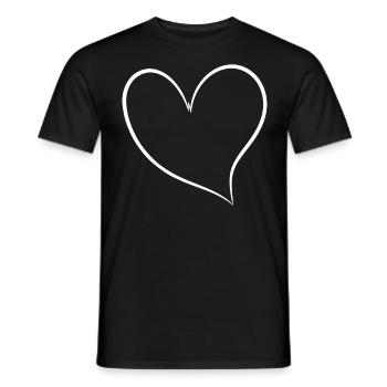 White Heart - Men's T-Shirt - black - Front - AI Model Male 178 light (178cm)