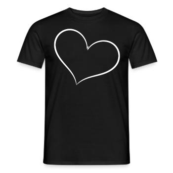 Simple Heart White - Men's T-Shirt - black - Front - AI Model Male 178 light (178cm)