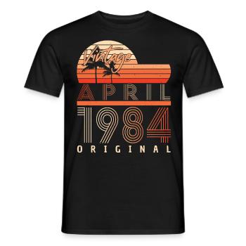 1984 April Original - Men's T-Shirt - black - Front - AI Model Male 178 light (178cm)