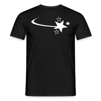 White shooting star - Men's T-Shirt - black - Front - AI Model Male 178 light (178cm)