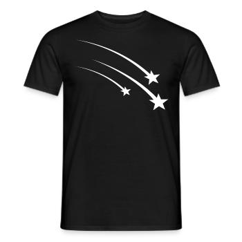 Three White Shooting Stars - Men's T-Shirt - black - Front - AI Model Male 178 light (178cm)