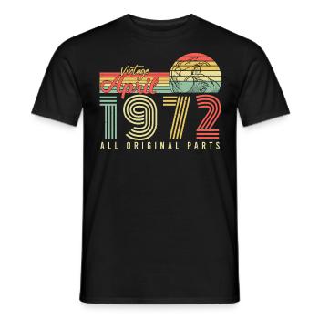 50e anniversaire 1972 Avril - T-shirt homme - noir - Devant - AI Model Male 178 light (178cm)