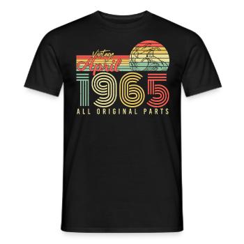 1965 April Vintage - Men's T-Shirt - black - Front - AI Model Male 178 light (178cm)