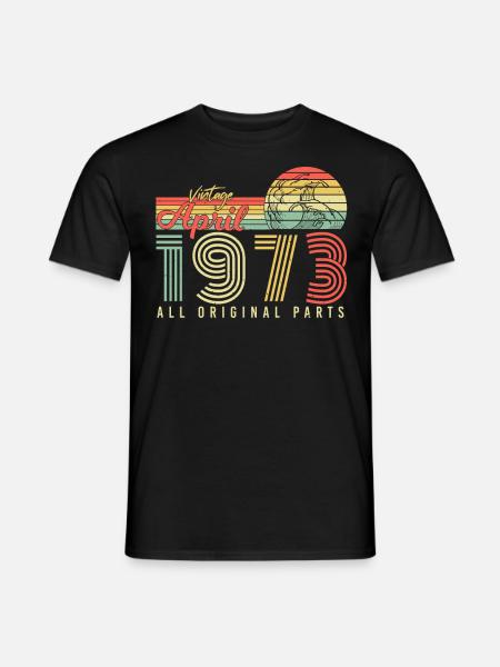 Avril 1973 Rétro - T-shirt homme - noir