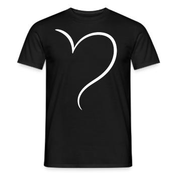 White Half Heart Love - Men's T-Shirt - black - Front - AI Model Male 178 light (178cm)
