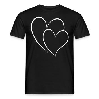 Doppel Herz Einfaches Design - Männer T-Shirt - Schwarz - Vorne - AI Model Male 178 light (178cm)