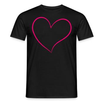 Pinkes Herz - Männer T-Shirt - Schwarz - Vorne - AI Model Male 178 light (178cm)