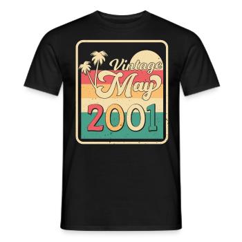 Geboren Mai 2001 - Männer T-Shirt - Schwarz - Vorne - AI Model Male 178 light (178cm)