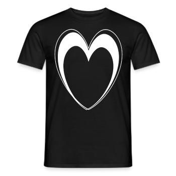Cœur Blanc - T-shirt homme - noir - Devant - AI Model Male 178 light (178cm)
