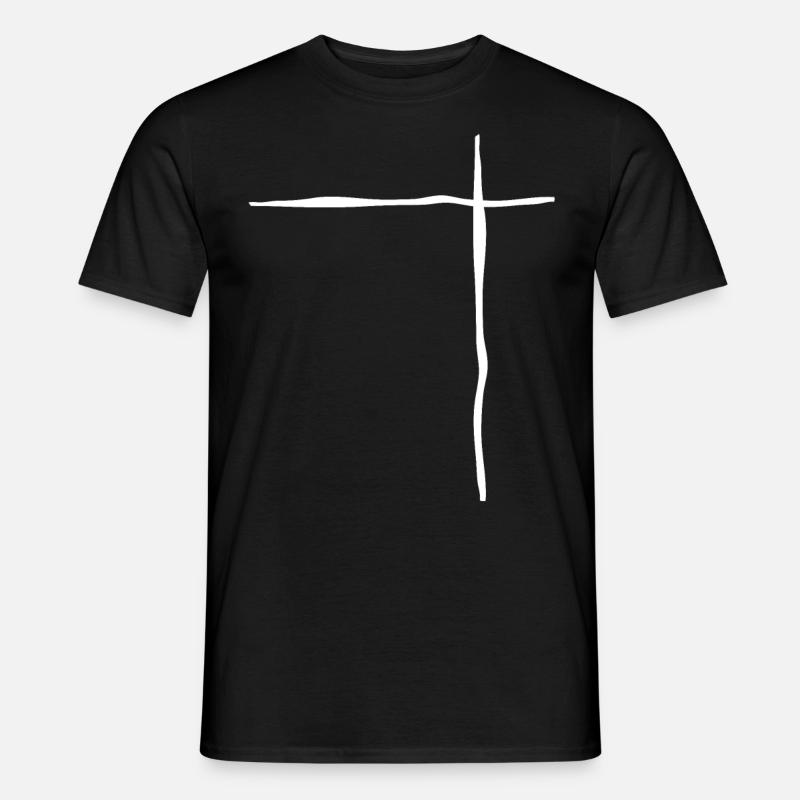 Lignes blanches Ondulées - T-shirt homme - noir