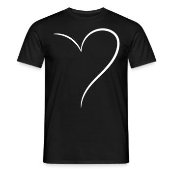 Half White Heart - Men's T-Shirt - black - Front - AI Model Male 178 light (178cm)