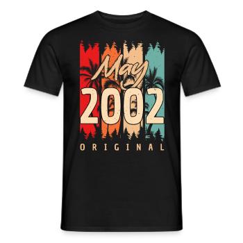 20tes Lebensjahr Mai 2002 - Männer T-Shirt - Schwarz - Vorne - AI Model Male 178 light (178cm)