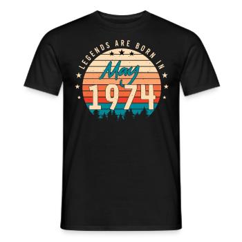 Mai 1974 Millésime - T-shirt homme - noir - Devant - AI Model Male 178 light (178cm)