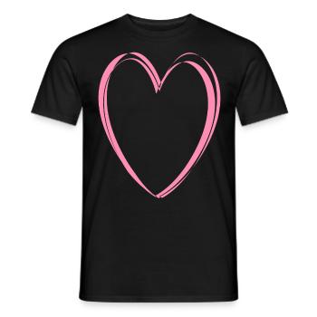 Rosa Herz - Männer T-Shirt - Schwarz - Vorne - AI Model Male 178 light (178cm)