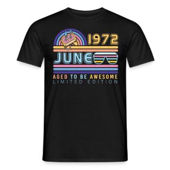 50 Jahre Juni 1972 - Männer T-Shirt - Schwarz - Vorne - AI Model Male 178 light (178cm)