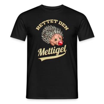 Rettet den Mettigel - Mettigel & Hack Geschenk - Männer T-Shirt - Schwarz - Vorne - AI Model Male 178 light (178cm)
