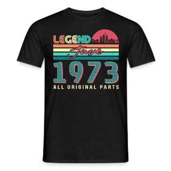 Geschenk 1973 Juni - Männer T-Shirt - Schwarz - Vorne - AI Model Male 178 light (178cm)