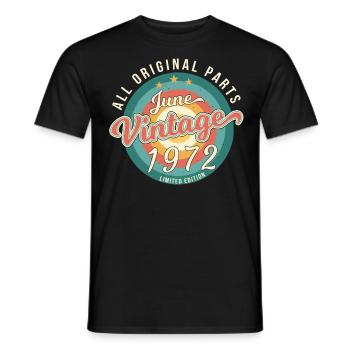 1972 Juni 50ter Geburtstag - Männer T-Shirt - Schwarz - Vorne - AI Model Male 178 light (178cm)