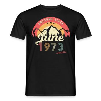 Retro 1973 Juni - Männer T-Shirt - Schwarz - Vorne - AI Model Male 178 light (178cm)