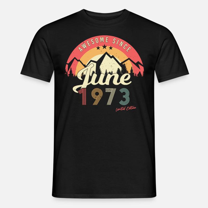 Retro 1973 Juni - Männer T-Shirt - Schwarz