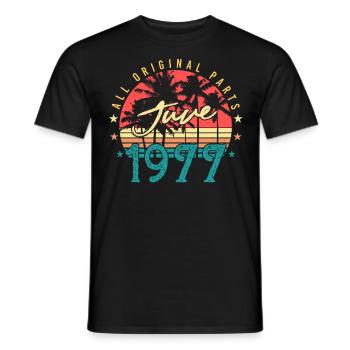 Geboren Im Juni 1977 - Männer T-Shirt - Schwarz - Vorne - AI Model Male 178 light (178cm)