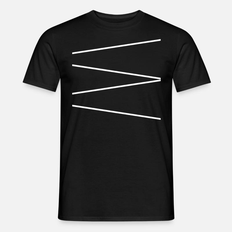 Lignes blanches abstraites - T-shirt homme - noir