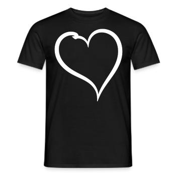 Cœur Blanc Simple - T-shirt homme - noir - Devant - AI Model Male 178 light (178cm)