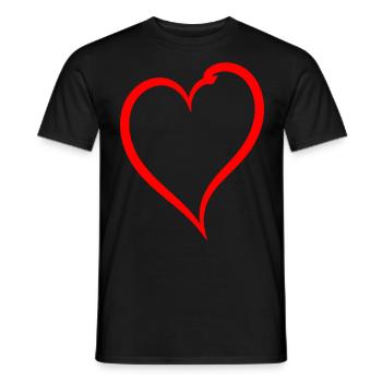 Simple Red Heart - Men's T-Shirt - black - Front - AI Model Male 178 light (178cm)