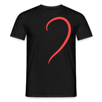 Demi-cœur rouge - T-shirt homme - noir - Devant - AI Model Male 178 light (178cm)