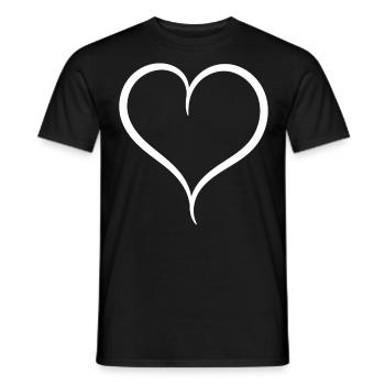 Simple White Heart - Men's T-Shirt - black - Front - AI Model Male 178 light (178cm)