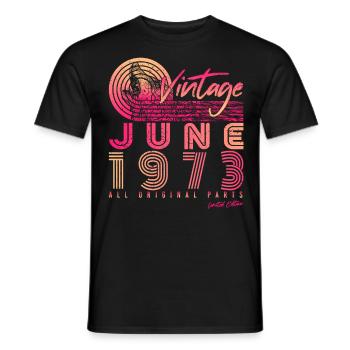 Juni 1973 Original - Männer T-Shirt - Schwarz - Vorne - AI Model Male 178 light (178cm)