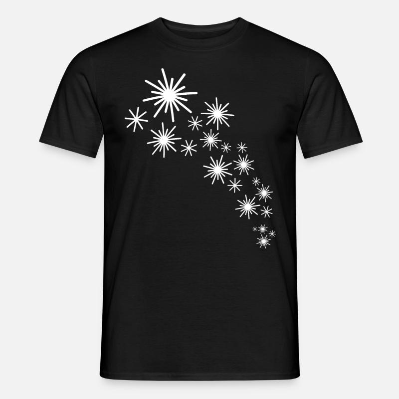 Weisse Sterne - Männer T-Shirt - Schwarz