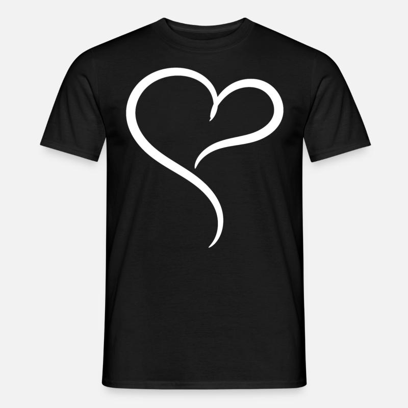 Edles Herz Weiss - Männer T-Shirt - Schwarz
