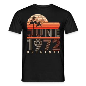 1972 Juni 50ter Geburtstag - Männer T-Shirt - Schwarz - Vorne - AI Model Male 178 light (178cm)