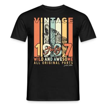 Geburtstsgsgruss Juli 1987 - Männer T-Shirt - Schwarz - Vorne - AI Model Male 178 light (178cm)