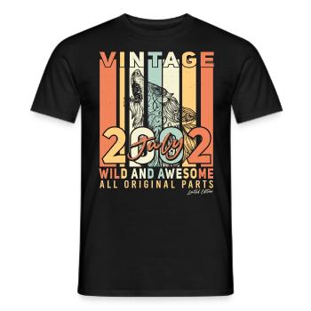 20 ans en juillet 2002 - T-shirt homme - noir - Devant - AI Model Male 178 light (178cm)