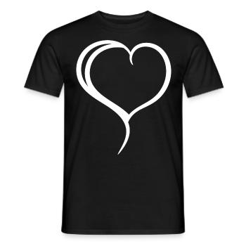Cœur Blanc Simple - T-shirt homme - noir - Devant - AI Model Male 178 light (178cm)