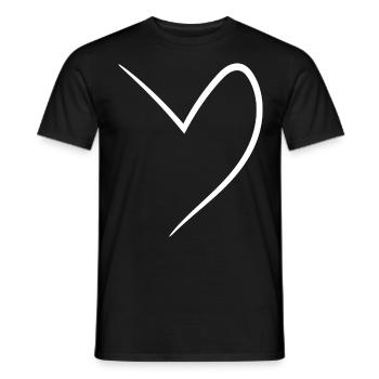 White Half Heart - Men's T-Shirt - black - Front - AI Model Male 178 light (178cm)