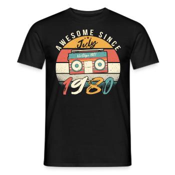 1980 Juli Geschenkidee - Männer T-Shirt - Schwarz - Vorne - AI Model Male 178 light (178cm)