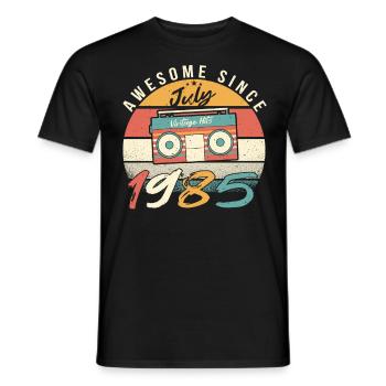 Baujahr 1985 Im Juli - Männer T-Shirt - Schwarz - Vorne - AI Model Male 178 light (178cm)