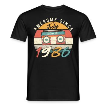 Baujahr 1986 Im Juli - Männer T-Shirt - Schwarz - Vorne - AI Model Male 178 light (178cm)